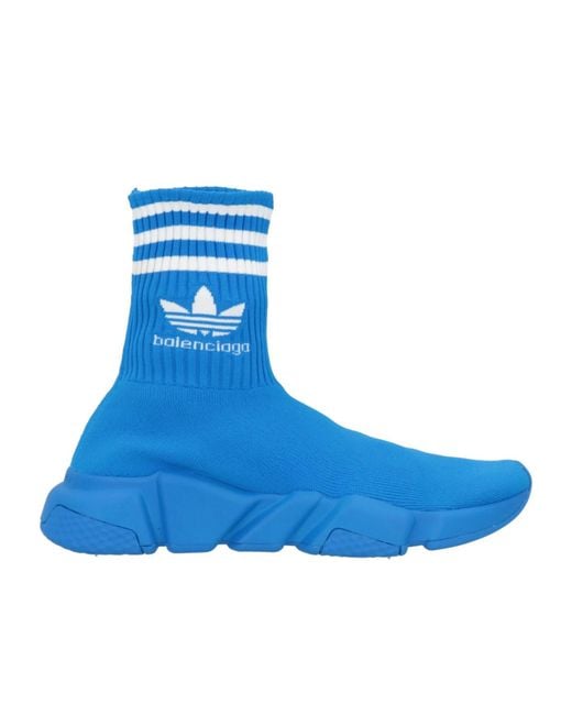 Balenciaga Blue Minimalist Knit Sock Shoes