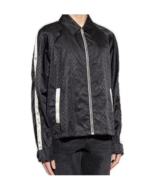 McQueen Black Skull Jacquard Zipped Jacket for men