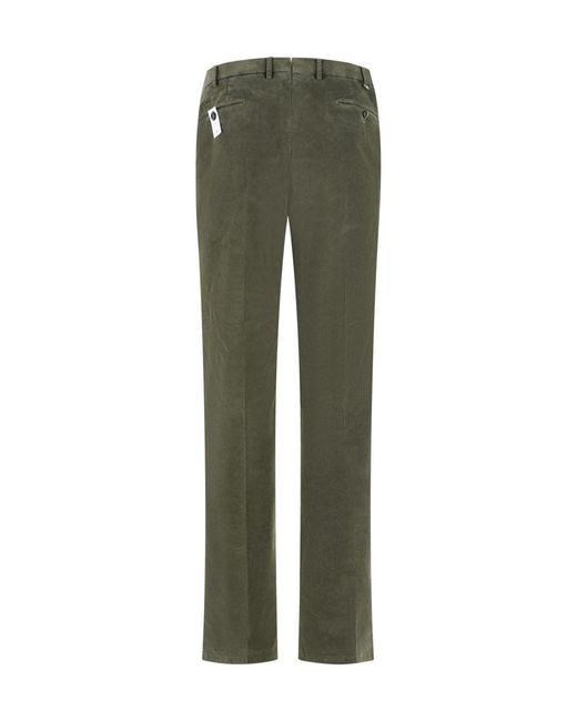 PT01 Green Casual Pants With Belt Loops for men
