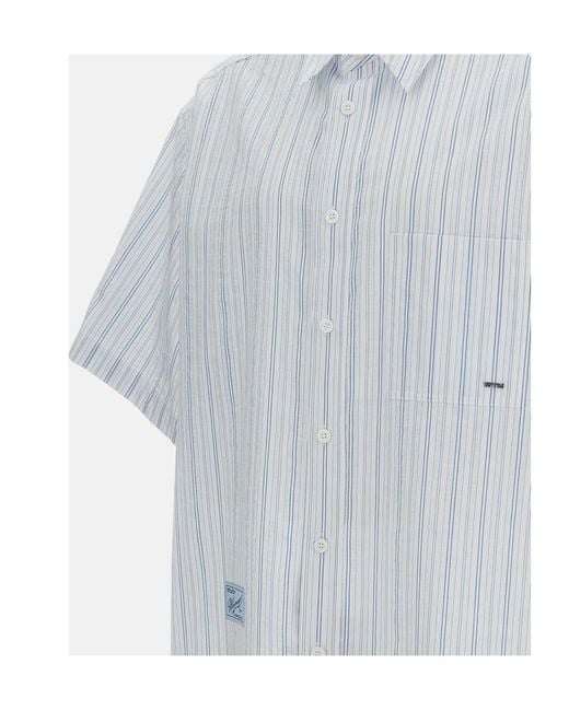 Wooyoungmi White Striped Short-Sleeved Shirt for men