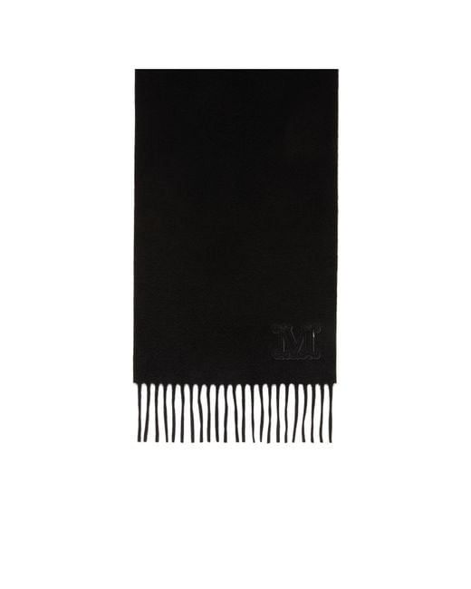 Max Mara Black Wsdalia Fringed Edge Scarf