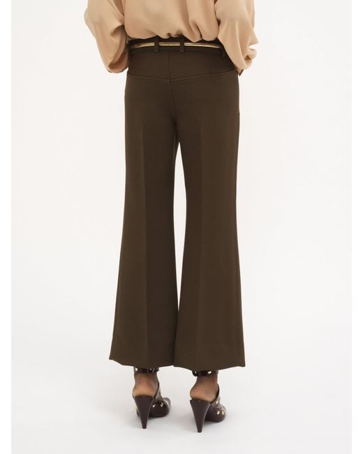 Chloé Brown Wool Bell-Bottom Pants