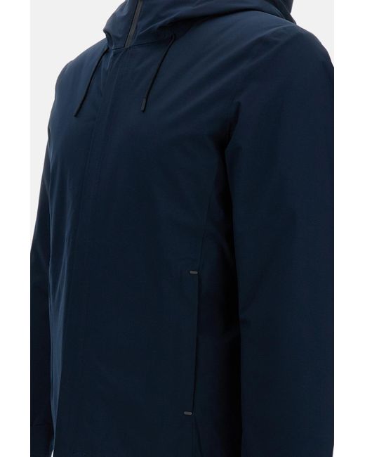 Woolrich Gray Hooded Quilted Jacket for men