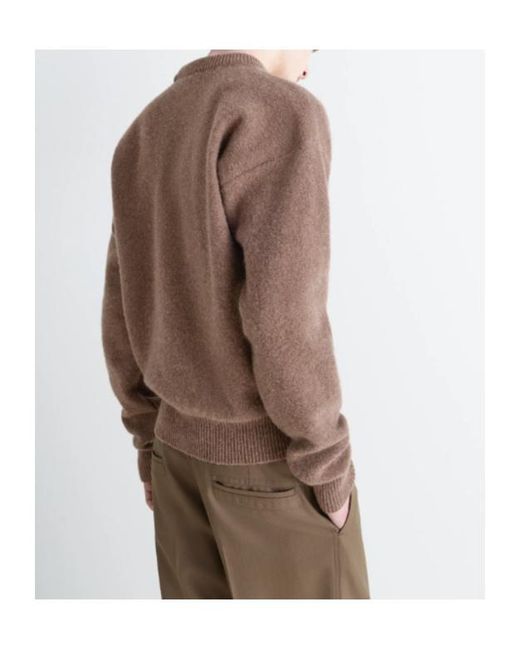 Lemaire Brown V-Neck Wool Sweater for men
