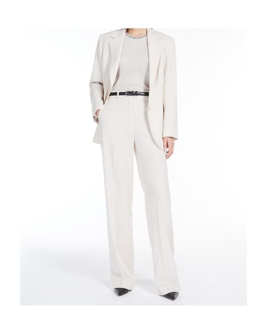 Max Mara White Studio Single-Breasted Long-Sleeved Jacket