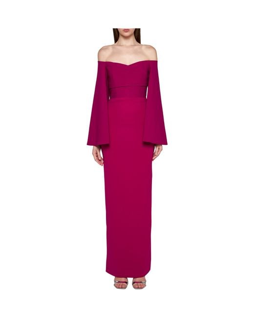 Solace London Purple Strapless Dress