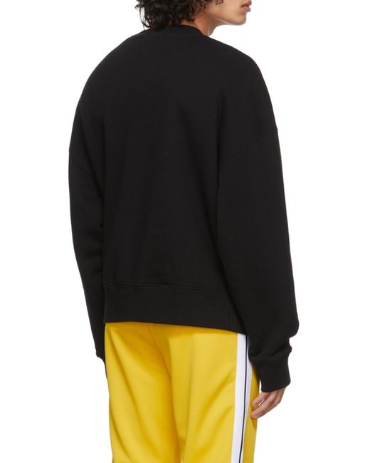 Palm Angels Black Logo Printed Crewneck Sweatshirt for men
