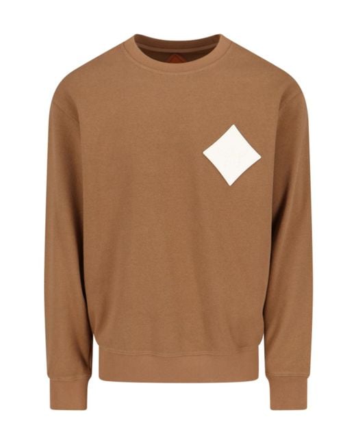 MCM Brown Logo Patch Crewneck Sweatshirt