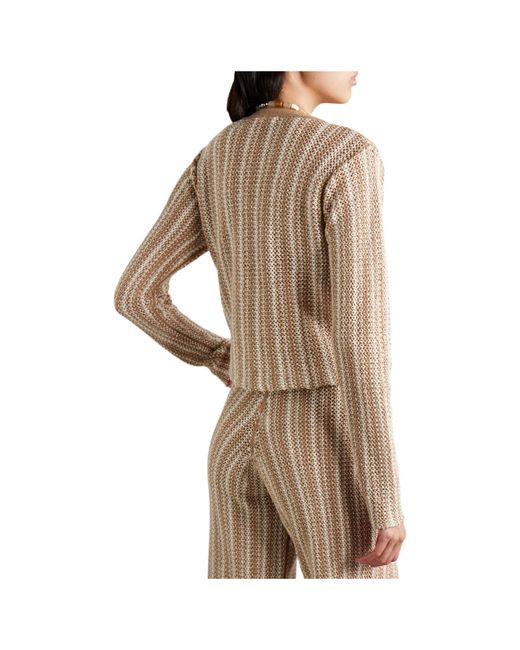 The Elder Statesman Natural Striped Long-Sleeve Top