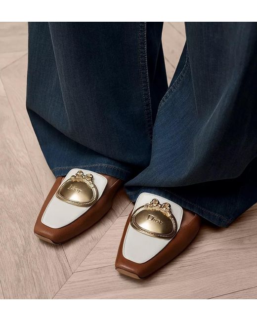 Dior Brown Medaillon Buckle Loafer