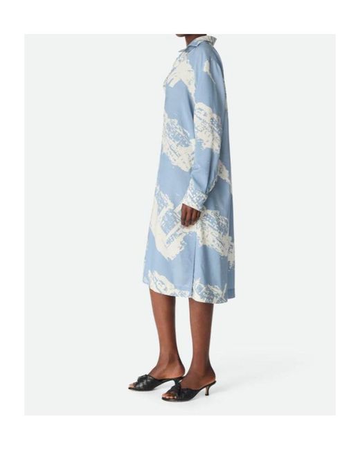 Bottega Veneta Blue Italian Postcard Silk Dress