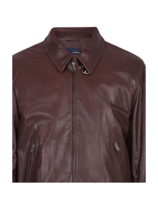 Lardini Brown Zip-Up Jacket for men