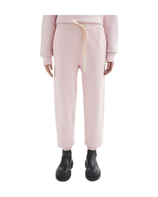 Jil Sander Pink Cotton Terry Track Pants