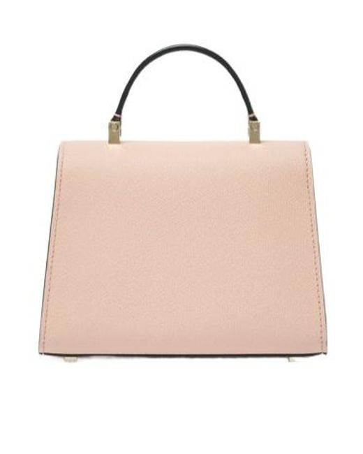 Valextra Pink Iside Foldover Micro Crossbody Bag