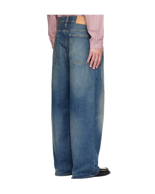 sunflower Blue Logo Patch Wide-Leg Trousers for men