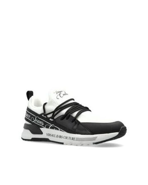 Versace Jeans Black Couture Logo Printed Low-Top Sneakers