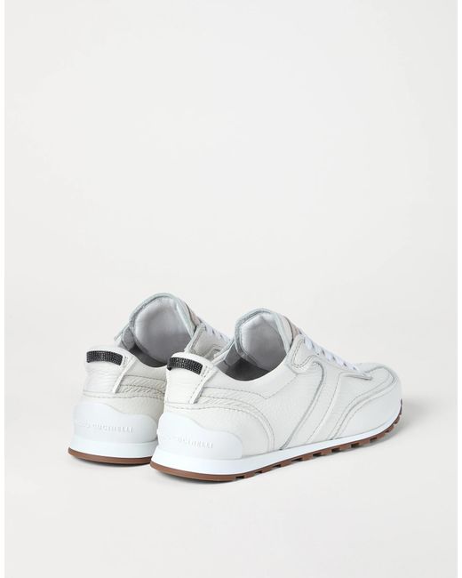Brunello Cucinelli White Low Top Lace Up Sneakers