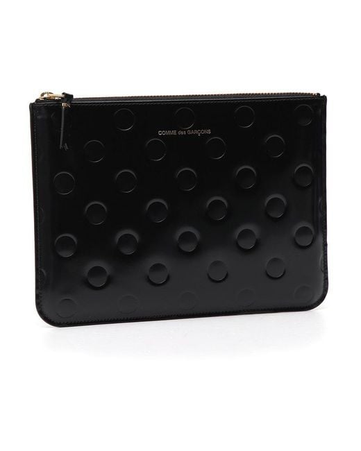 Comme des Garçons Black Comme Des Garons Wallet Dot Embossed Zipped Wallet for men