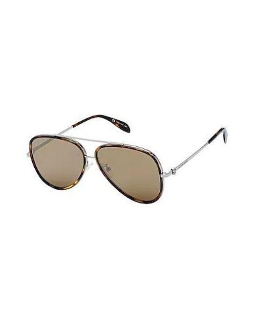 McQueen Metallic Logo Sunglasses for men