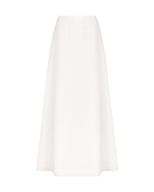 Dior White Long Flared Skirt