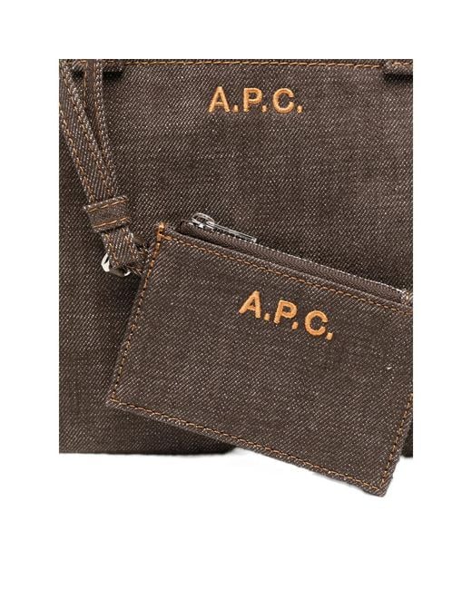 A.P.C. Brown Le Drummer Small Tote Bag