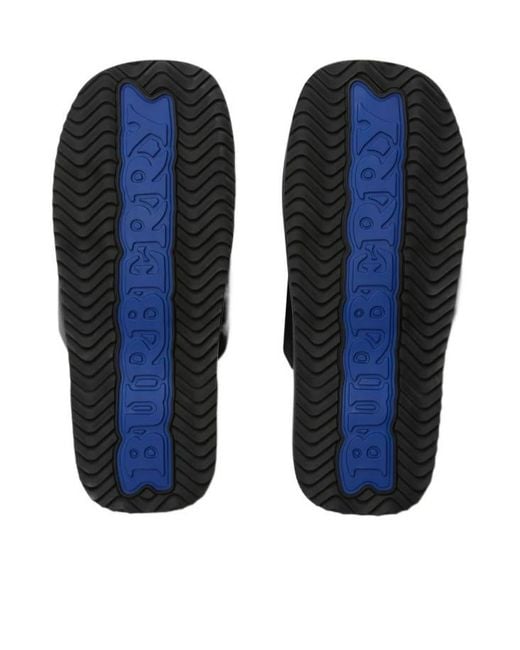 Burberry Black Ekd Embossed Slab Slip-On Slides