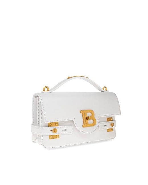 Balmain White B Buzz 24 Handbag