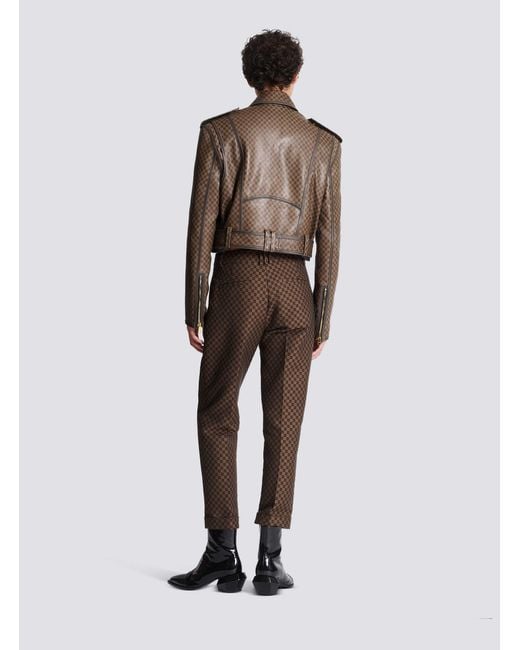 Balmain Gray Straight Casual Pants for men