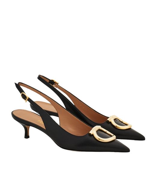 Ferragamo Brown Maxi Gancini Slingback Pump