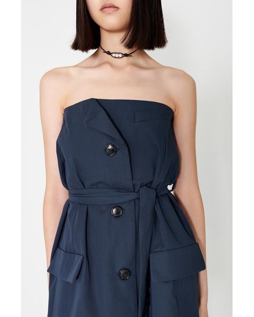 Our Legacy Blue Belted Waist Suit Top
