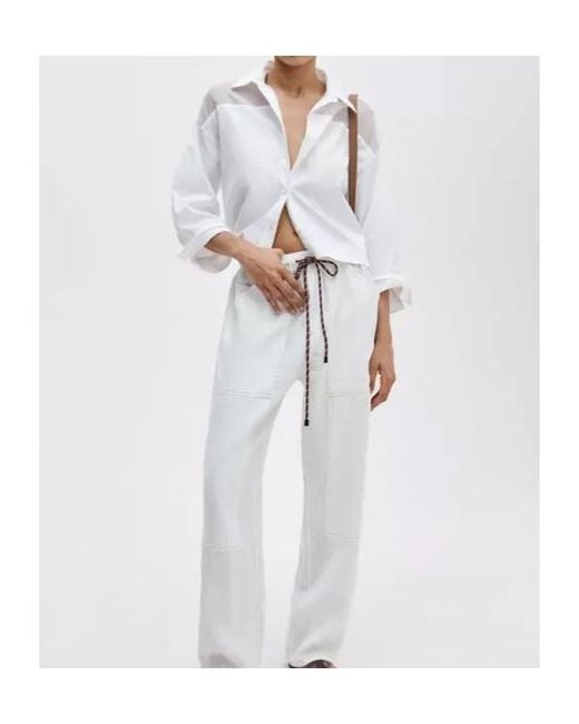 Rag & Bone White Collared Long-Sleeved Shirt