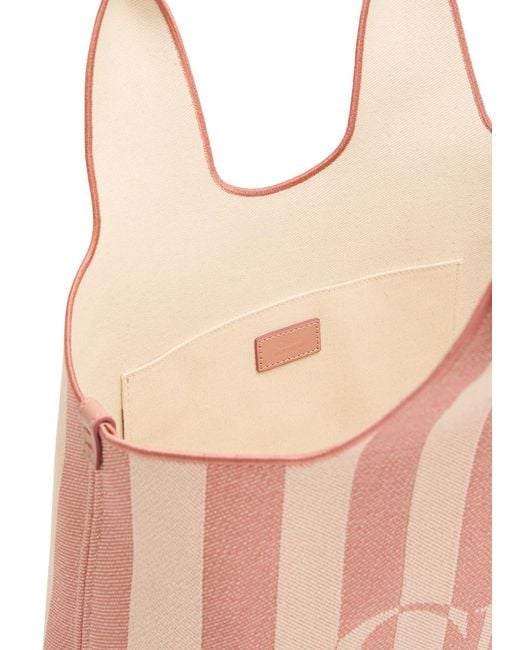 Chloé Pink Striped Canvas Tote Bag