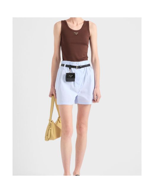 Prada Brown Ribbed Triangle Tank Top