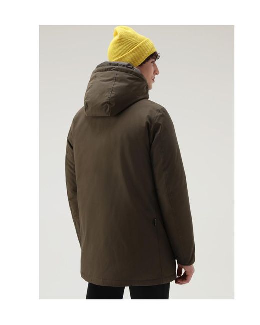Woolrich Brown Arctic Hooded Down Coat for men