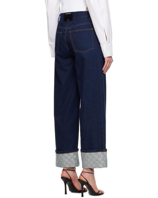 Alexander Wang Blue Middle Waist Straight Tube Jeans