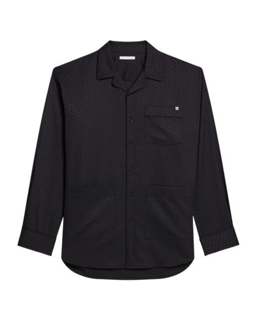 Helmut Lang Blue Geometric-Print Shirt for men