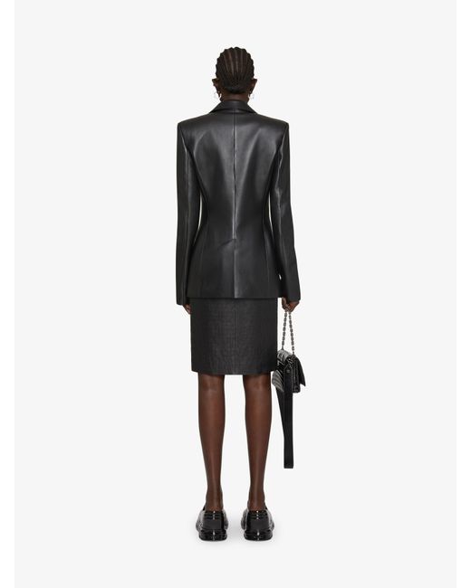 Givenchy Black 4G Embossed Leather Skirt
