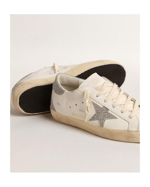 Golden Goose Deluxe Brand Natural Super-Star With Swarovski Crystal Star And Heel Tab