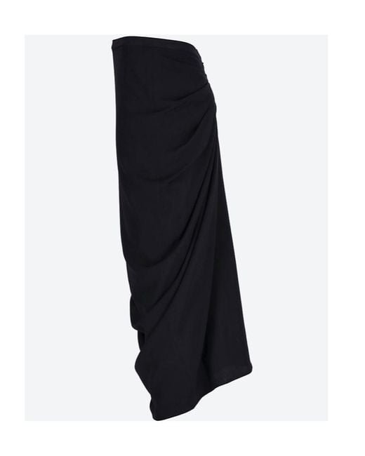 Dries Van Noten Black Ruched Zipped Skirt