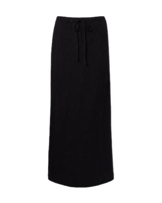 Velvet By Graham & Spencer Black Beka Linen Maxi Skirt
