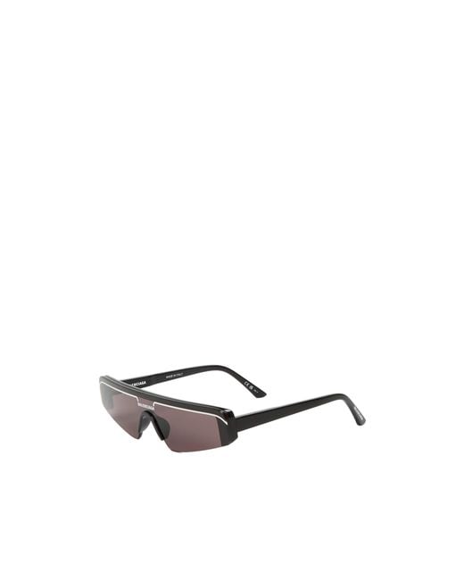 Balenciaga White Rectangle Logo Sunglasses for men