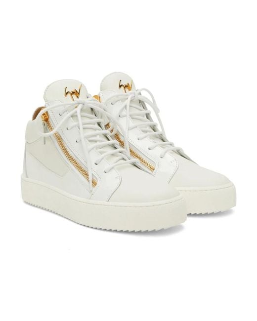 Giuseppe Zanotti White Round Head Strapped High Upper Board Shoes for men