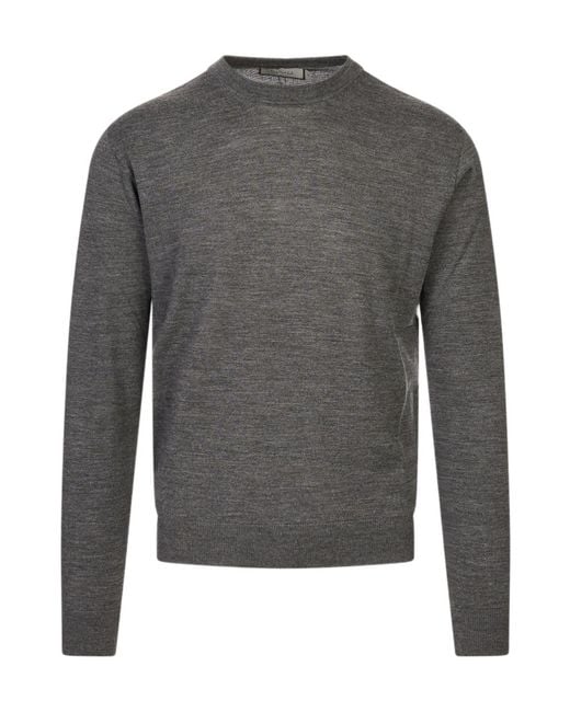 Canali Gray Crew-Neck Sweater for men