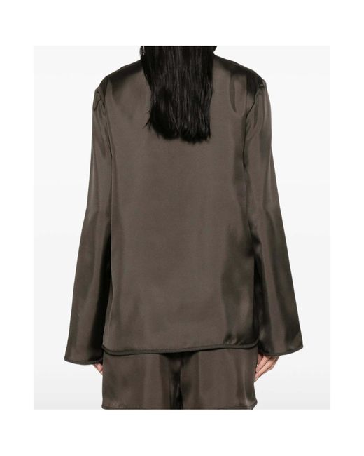 Rohe Brown Voluminous Peplum Top