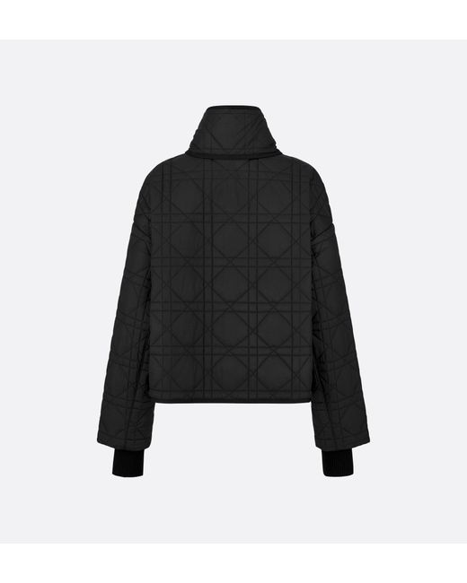 Dior Black Macrocannage Coat With Scarf Collar