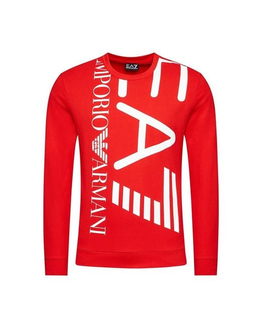 EA7 Red Round-Necked Sweater for men