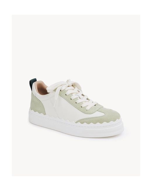 Chloé White Low Lace-Up Sneakers