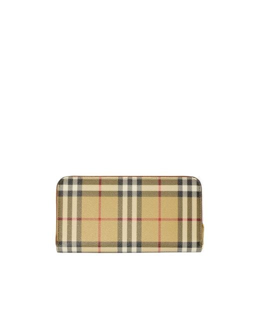 Burberry Natural Check Zip-Around Wallet