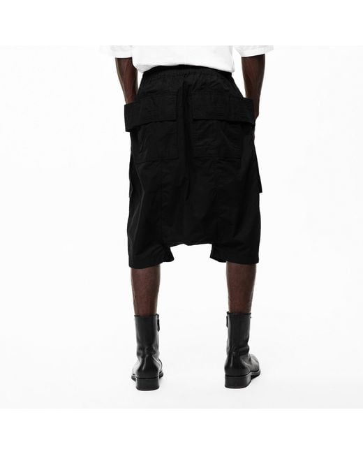 Rick Owens Black Drawstring Athletic Shorts for men