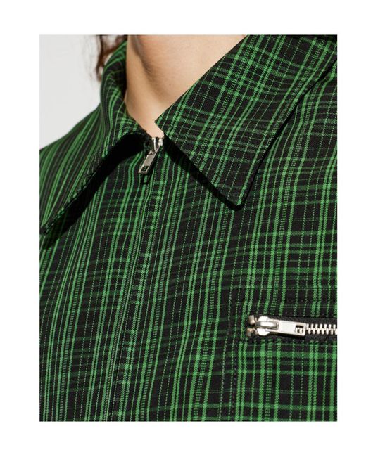 Marni Green Long-Sleeved Plaid Jacket for men